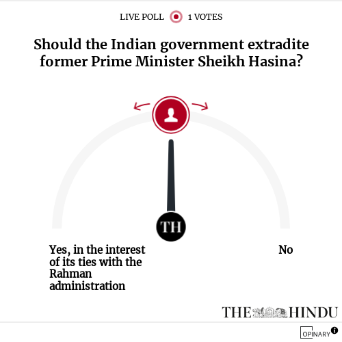 Should the Indian government extradite former Prime Minister Sheikh Hasina?